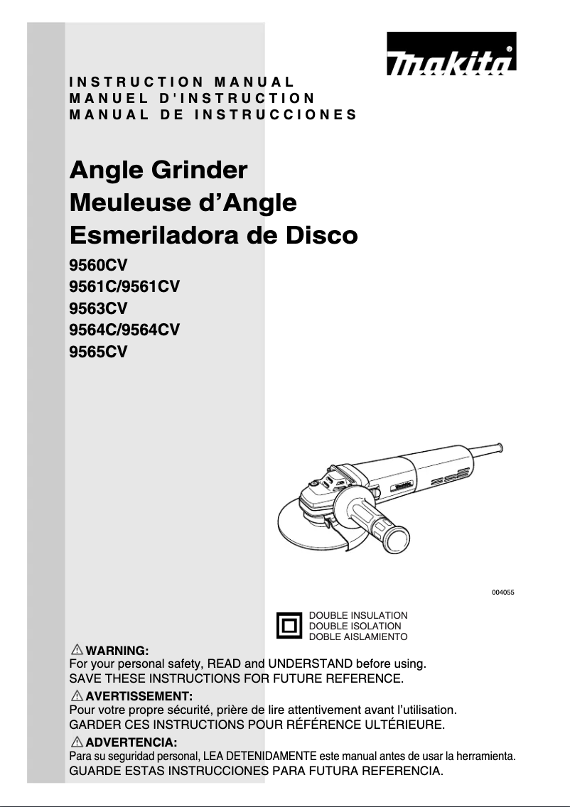 Página 1 del manual Manual de uso y mantenimiento Makita 9564CV