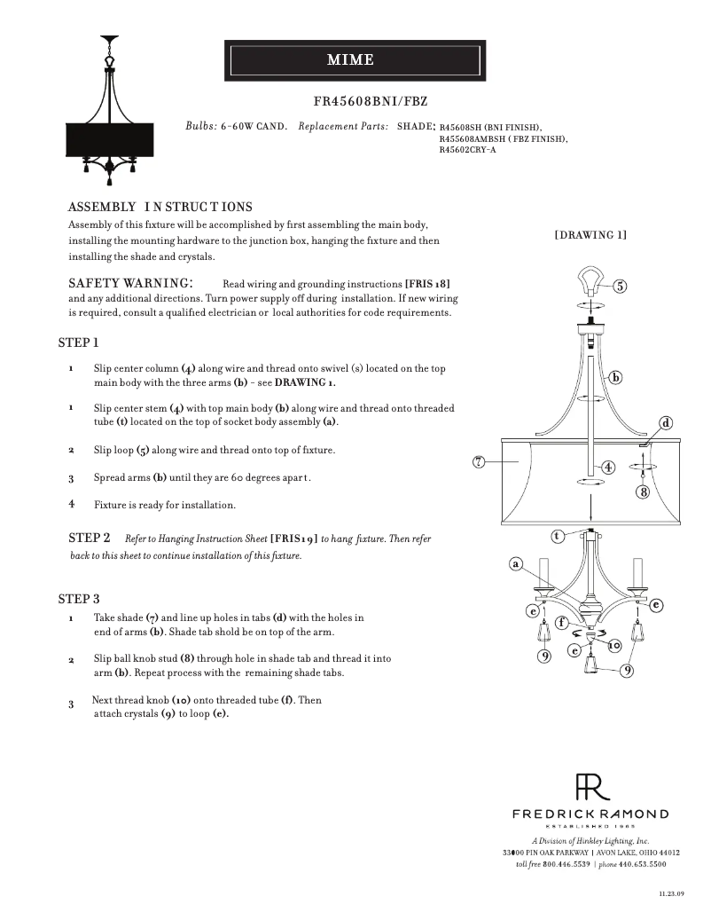 Página 1 del manual Manual de usuario Fredrick Ramond FR45608BNI