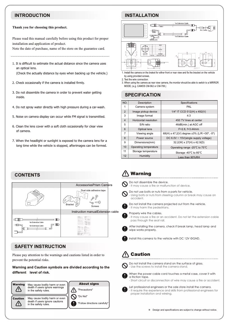 Página 1 del manual Manual de usuario Camos CM-45P