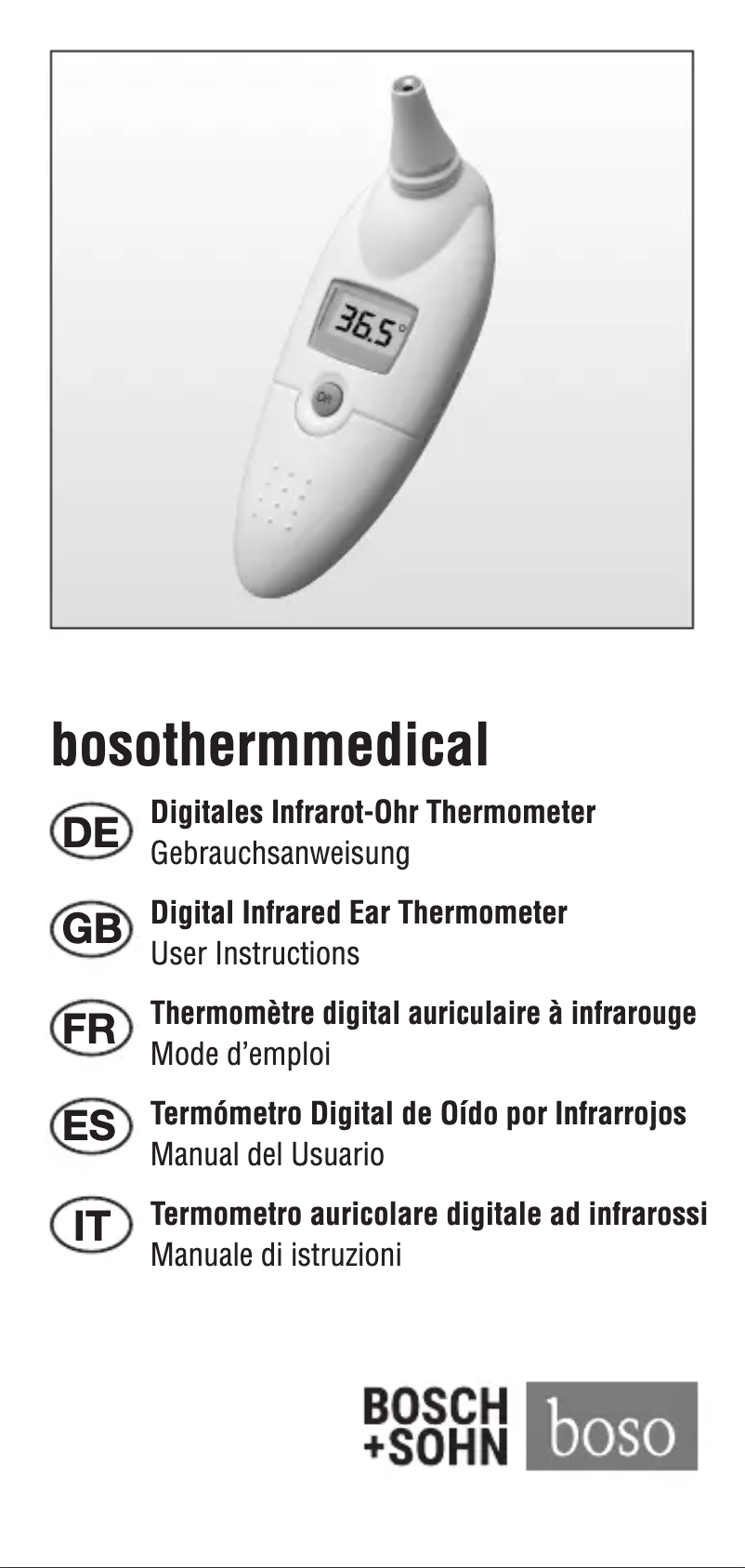 Imagen de la primera página del manual del dispositivo Bosotherm Medical