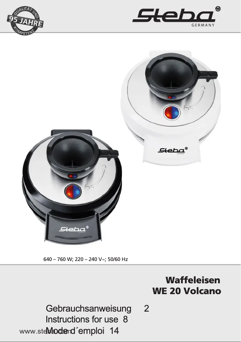 Página 1 del manual Manual de usuario Steba WE 20 Volcano