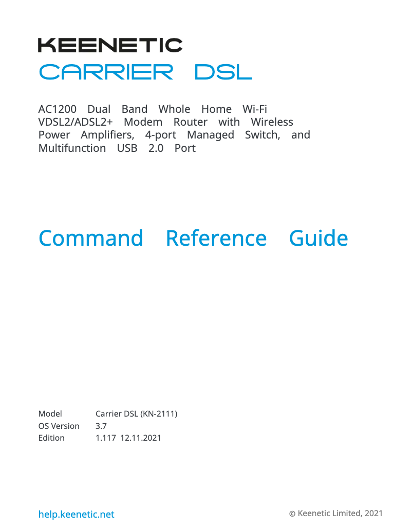 Imagen de la primera página del manual del dispositivo Carrier DSL
