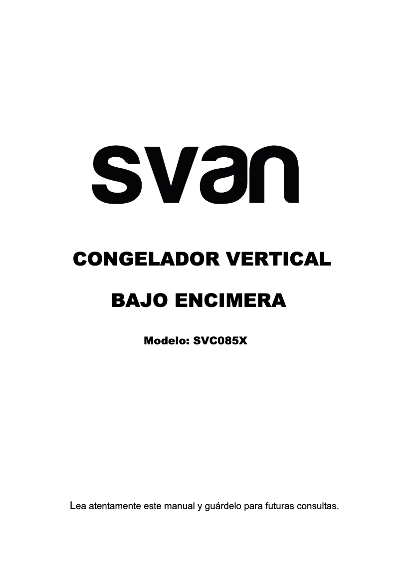Página 1 del manual Manual de usuario SVAN SVC085X
