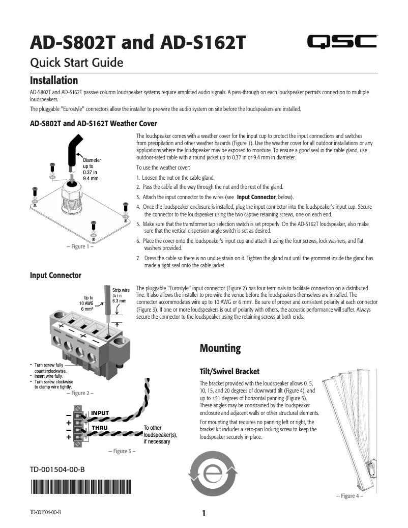 Imagen de la primera página del manual del dispositivo AcousticDesign AD-S802T