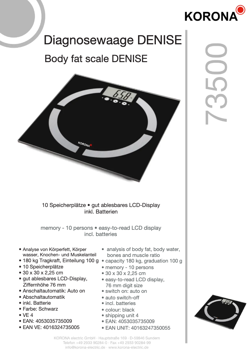 Página nº 1 - Ficha técnica Korona Denise 73500