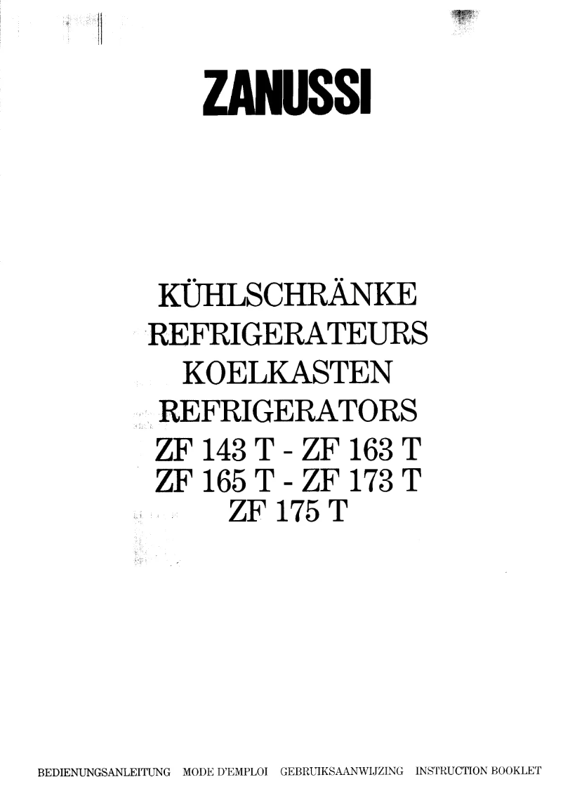 Página 1 del manual Manual de usuario Zanussi Zf173T