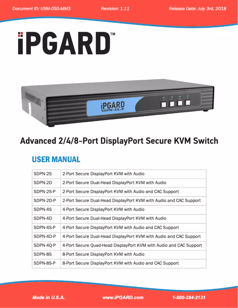 Página nº 1 - Manual de usuario iPGARD SDPN-8S