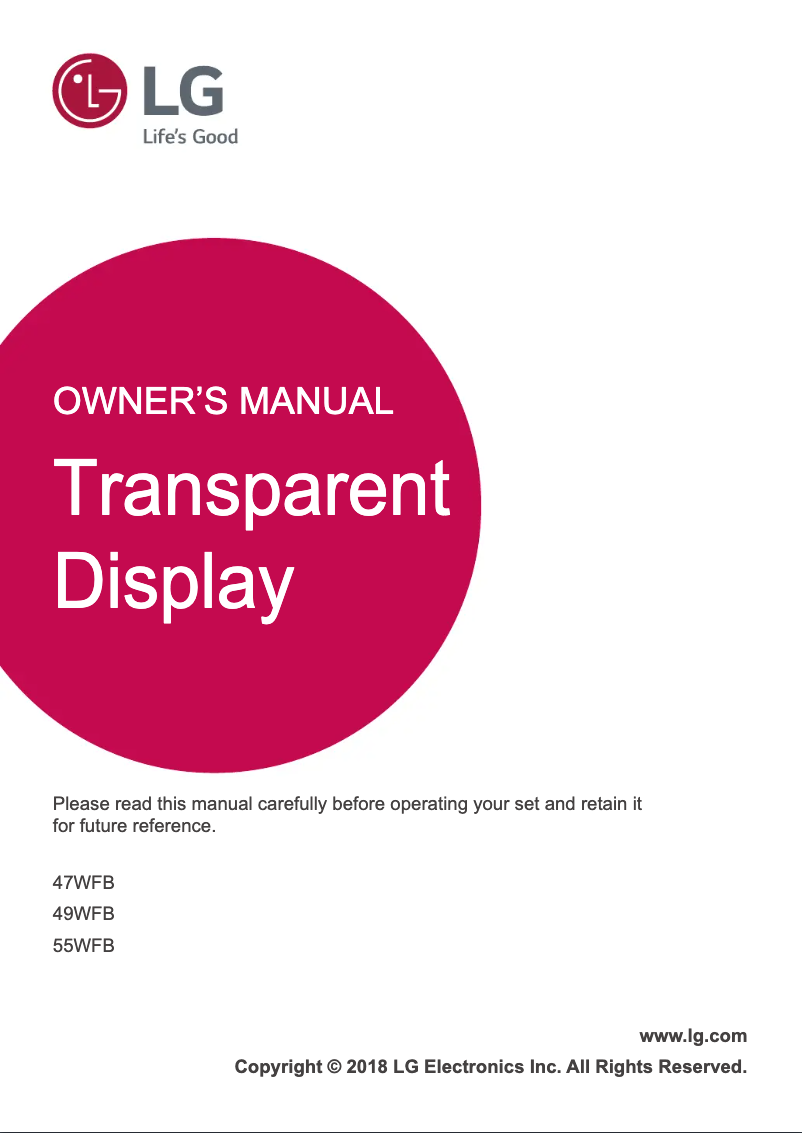 Imagen de la primera página del manual del dispositivo 55WFB