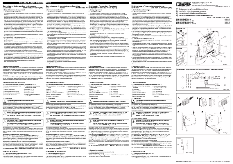 Imagen de la primera página del manual del dispositivo MINI MCR-SL-PT100-UI-NC