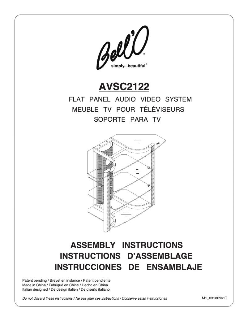 Página 1 del manual Manual de usuario Bell'O AVSC-2122