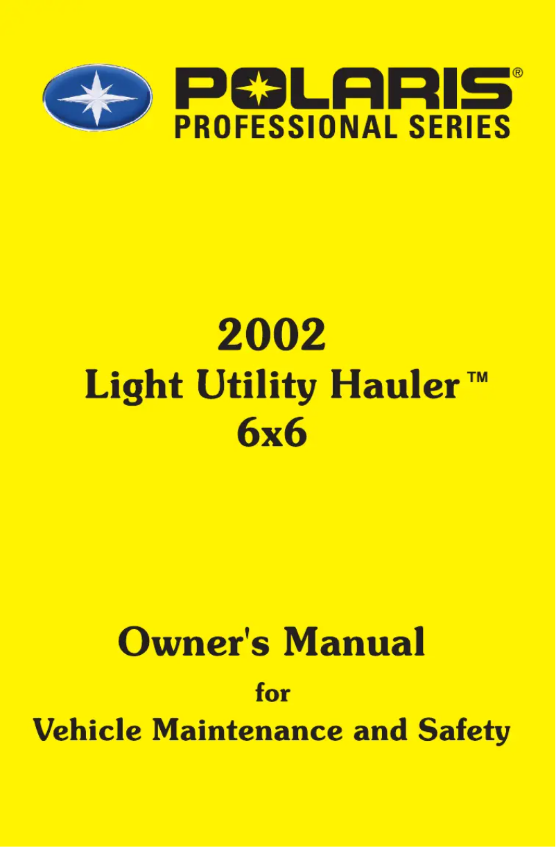Imagen de la primera página del manual del dispositivo Light Utility Hauler 6x6 (2002)