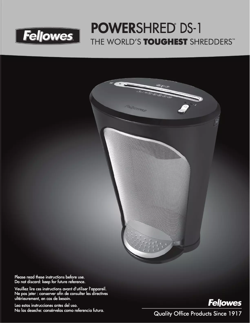 Página 1 del manual Manual de usuario Fellowes DS-1 Powershred