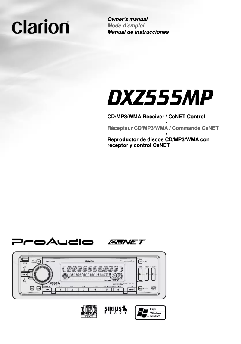 Imagen de la primera página del manual del dispositivo DXZ555MP