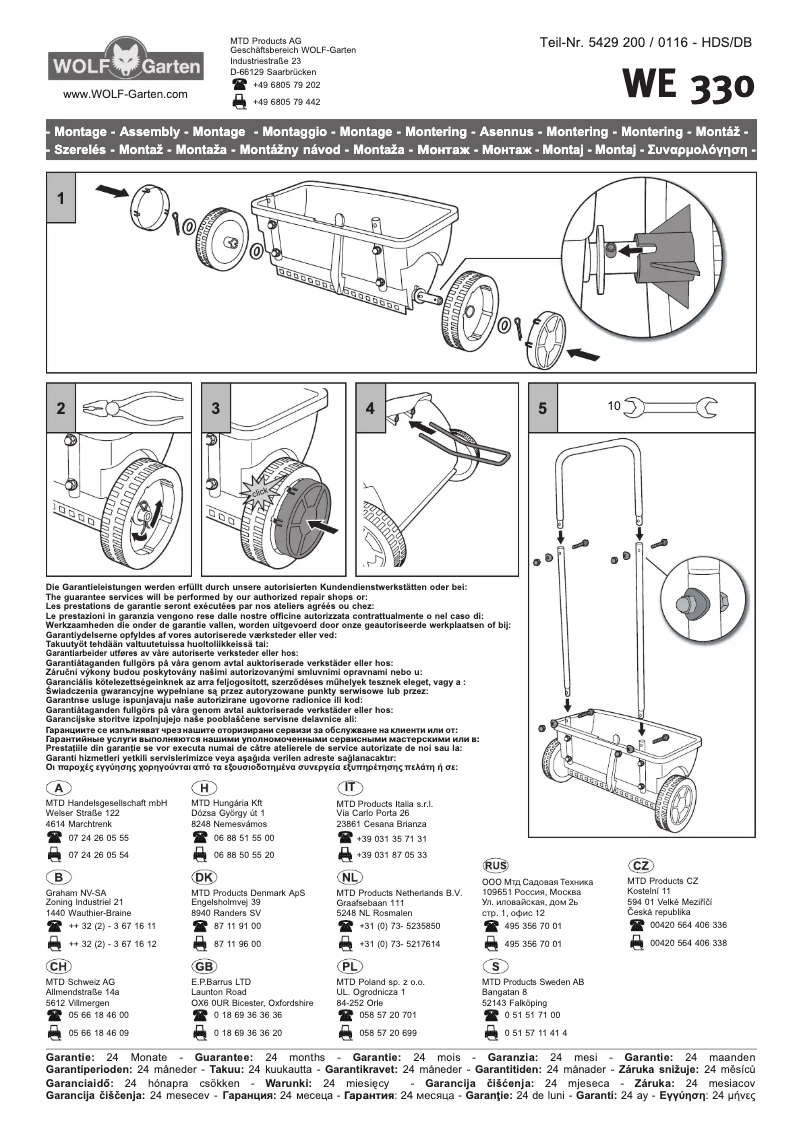Página nº 1 - Manual de usuario Wolf Garten STROOIWAGEN WE