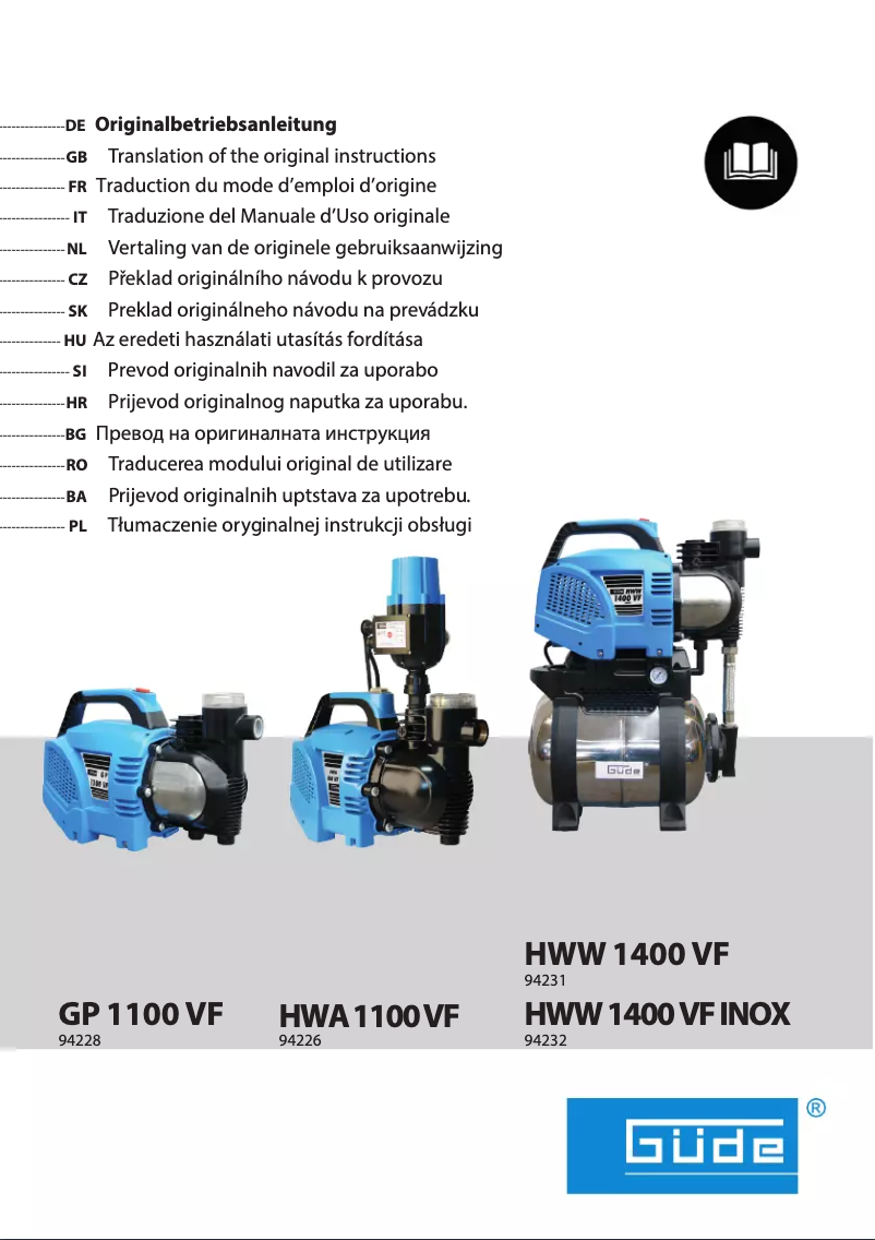 Imagen de la primera página del manual del dispositivo HWA 1100 VF