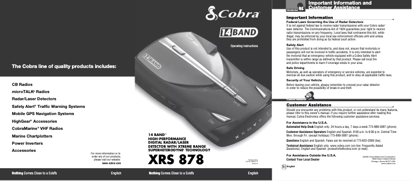 Imagen de la primera página del manual del dispositivo XRS 878