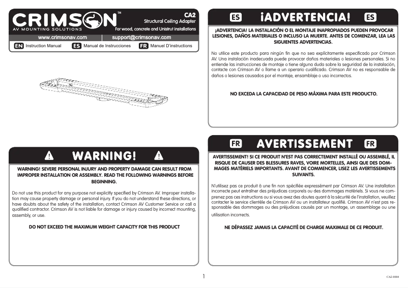 Página 1 del manual Manual de usuario Crimson CA2