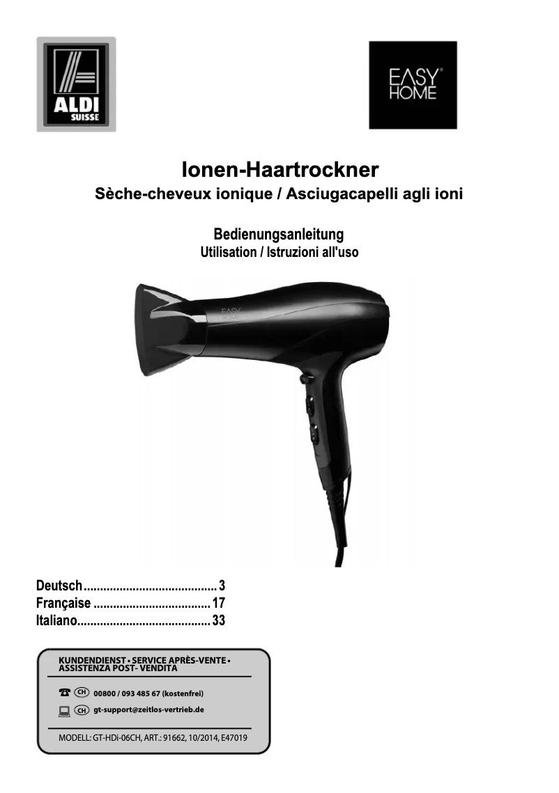 Imagen de la primera página del manual del dispositivo GT-HDi-06