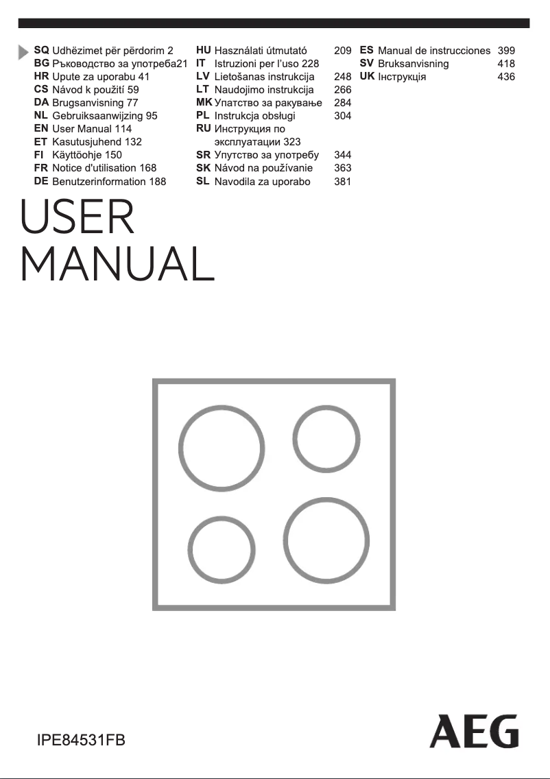 Página nº 1 - Manual de usuario AEG IPE84531FB