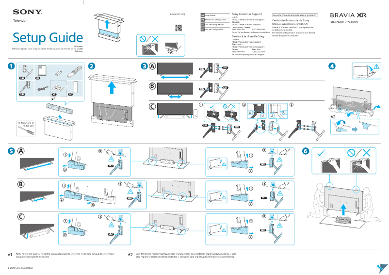 Imagen de la primera página del manual del dispositivo XR-77A80CL