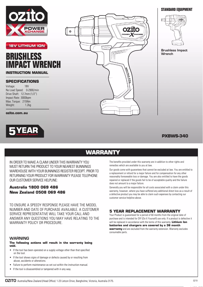 Imagen de la primera página del manual del dispositivo PXBWK-130