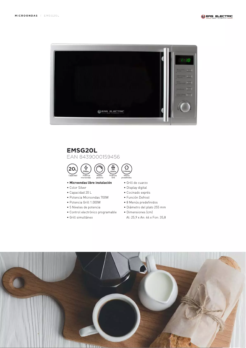 Página 1 del manual Ficha técnica EAS Electric EMSG20L