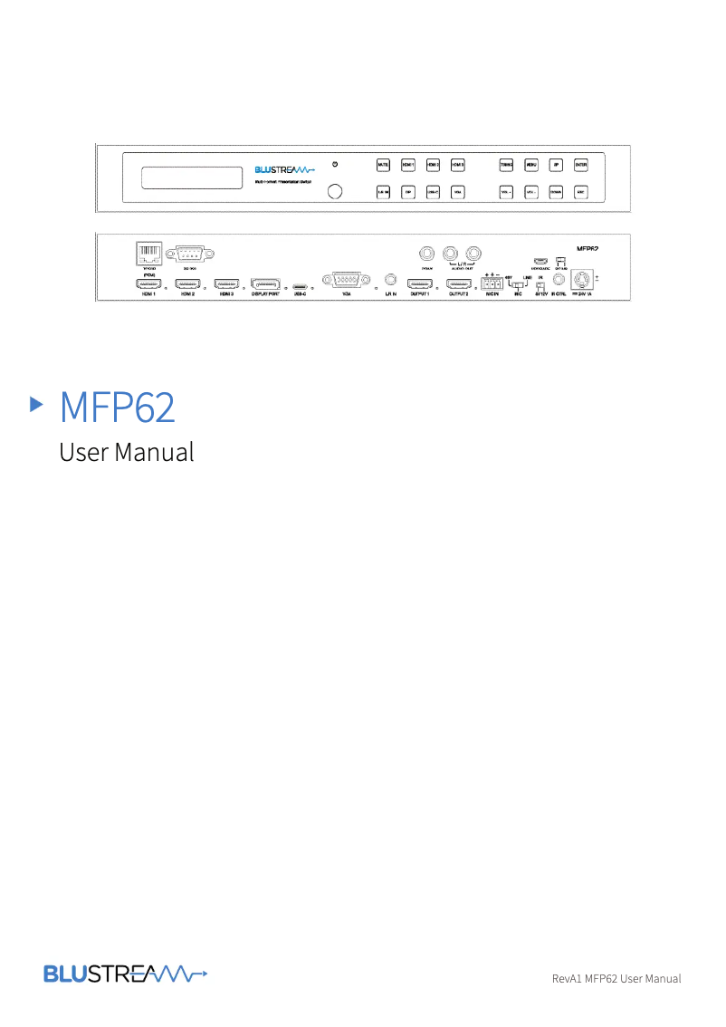 Página 1 del manual Manual de usuario Blustream MFP62