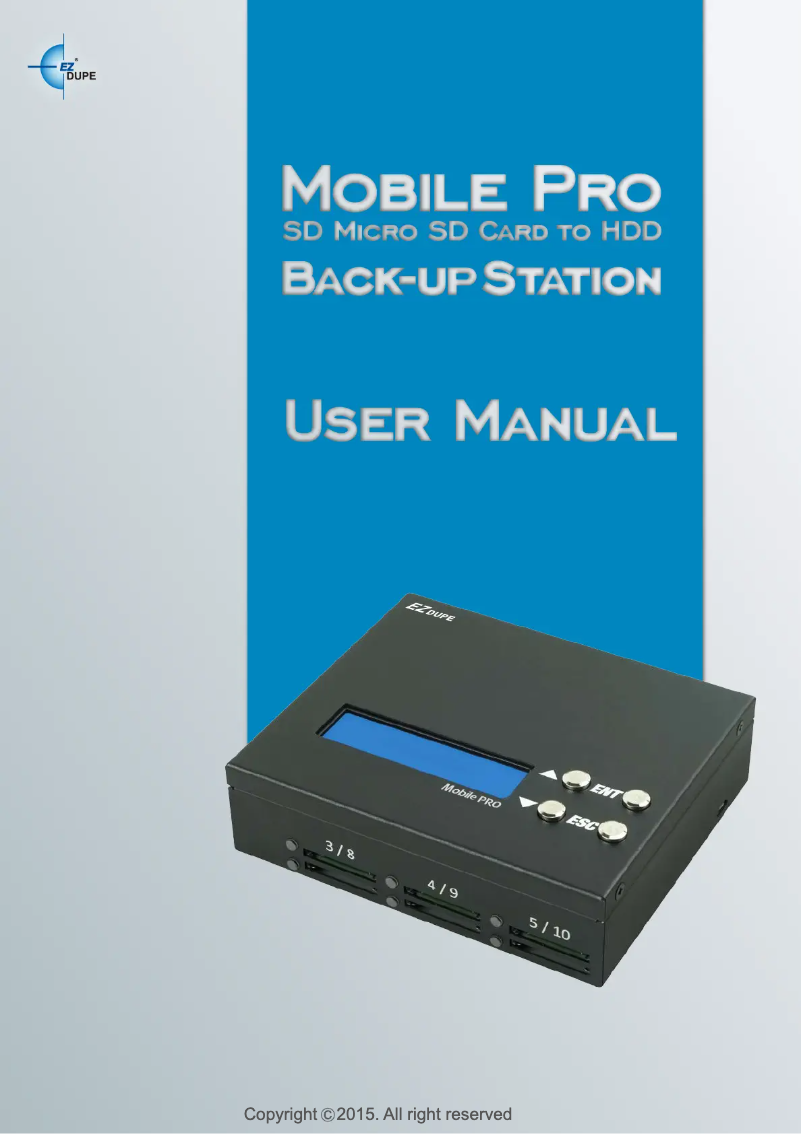 Imagen de la primera página del manual del dispositivo Mobile Pro