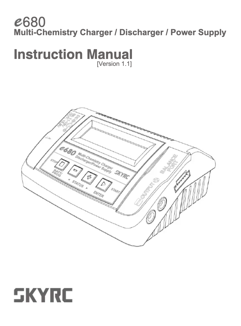 Imagen de la primera página del manual del dispositivo e680