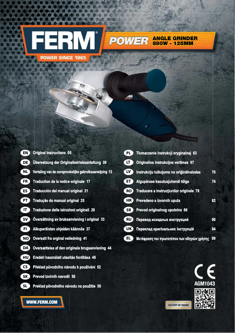 Página nº 1 - Manual de usuario Ferm AGM1043