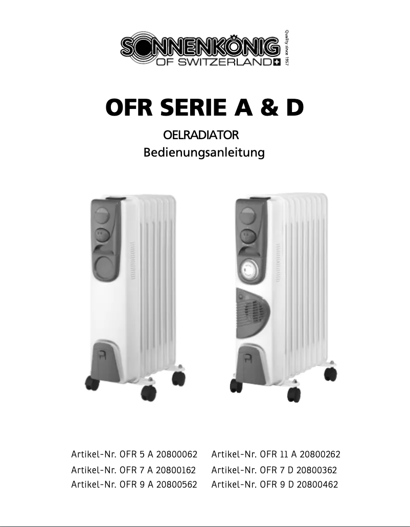 Página 1 del manual Manual de usuario Sonnenkönig OFR 7D