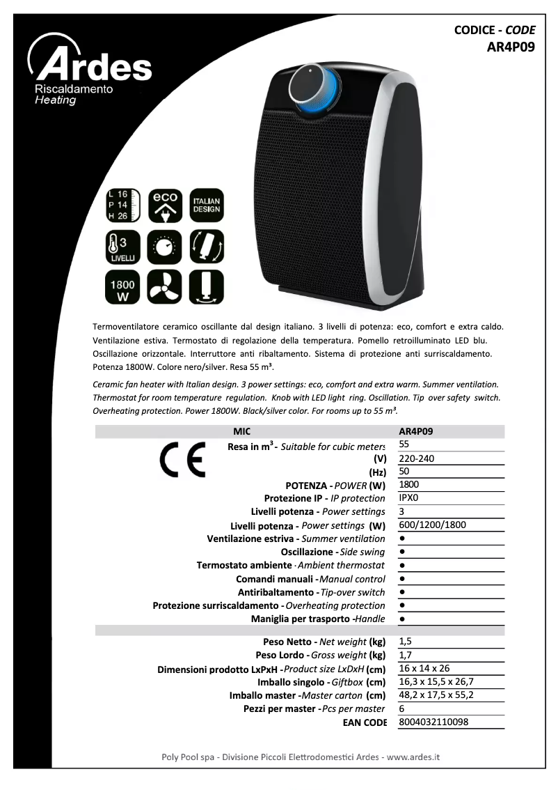 Página nº 1 - Ficha técnica Ardes AR4P09