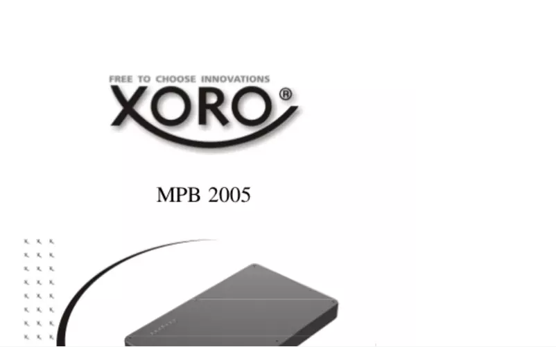 Imagen de la primera página del manual del dispositivo MPB 2005