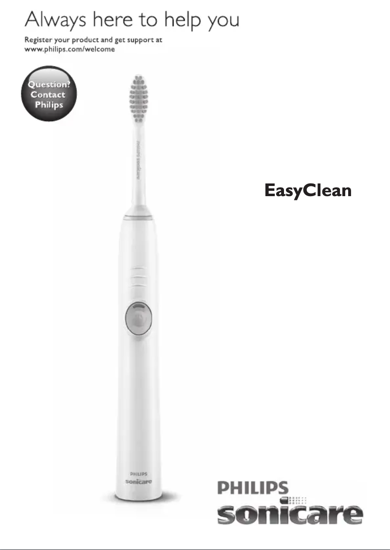 Imagen de la primera página del manual del dispositivo Sonicare EasyClean HX6531