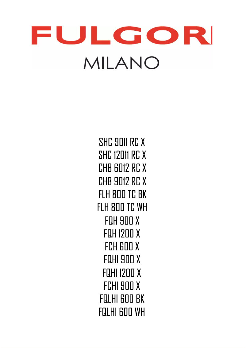 Página 1 del manual Manual de usuario Fulgor Milano FQHI 900 X