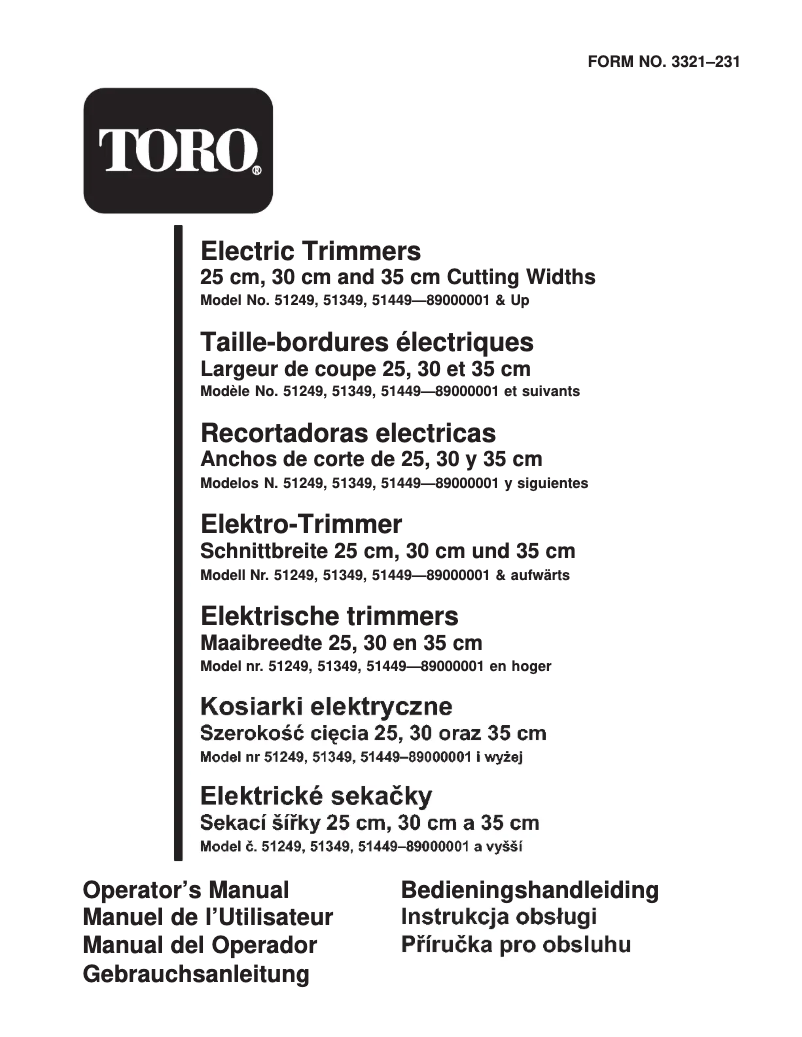 Página 1 del manual Manual de usuario Toro 51249