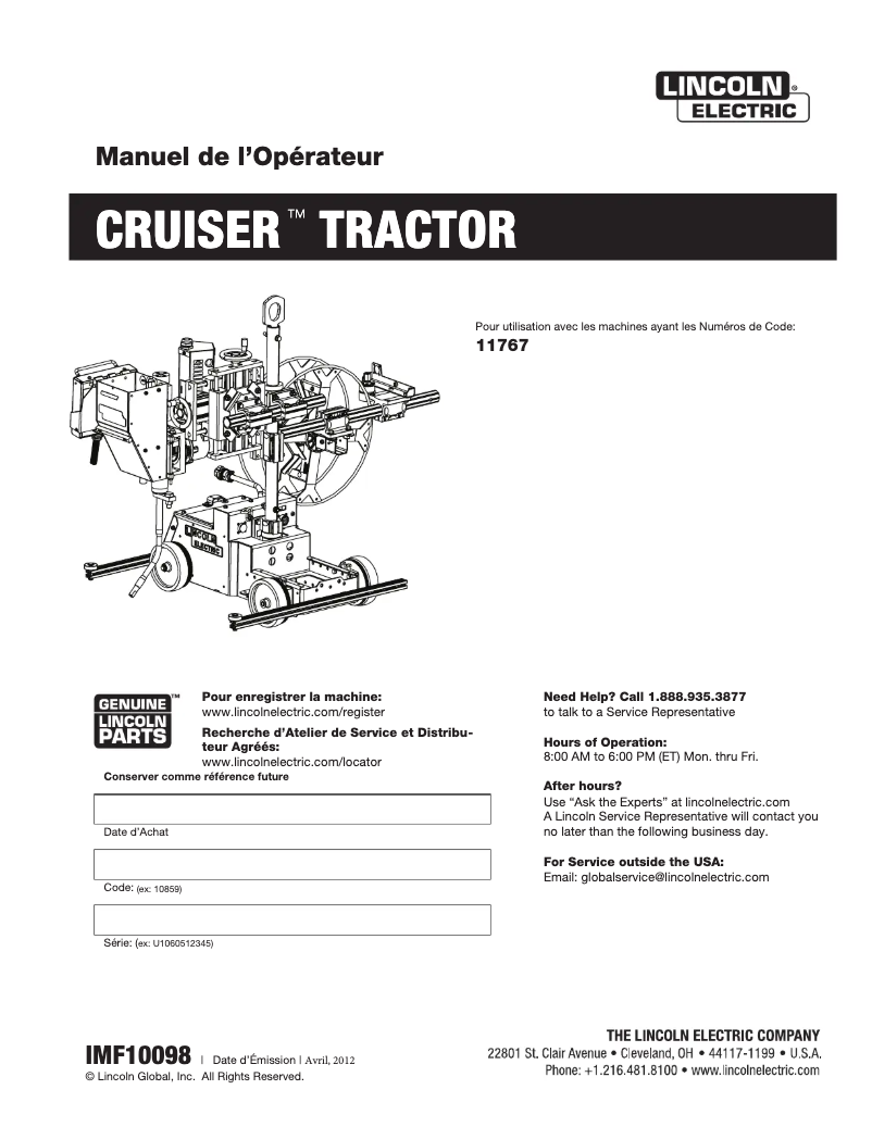 Página nº 1 - Manual de usuario Lincoln Electric Cruiser