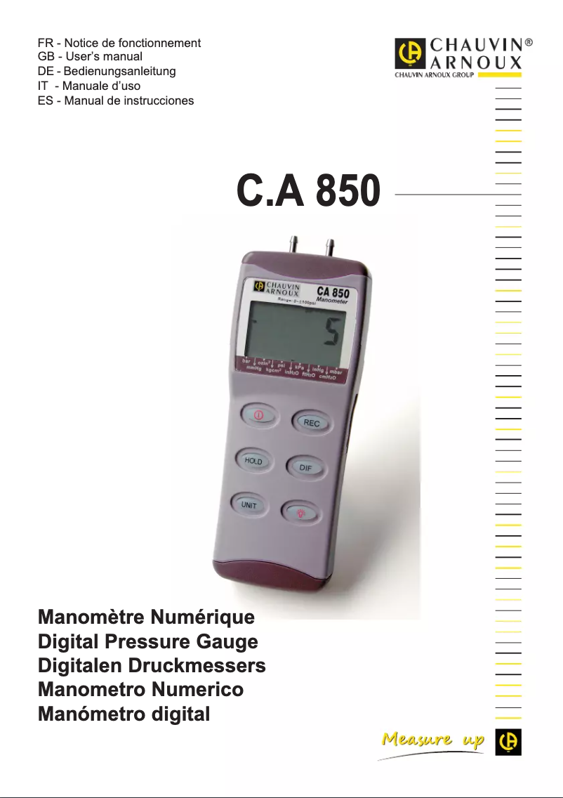 Página 1 del manual Manual de usuario Chauvin Arnoux C.A 850