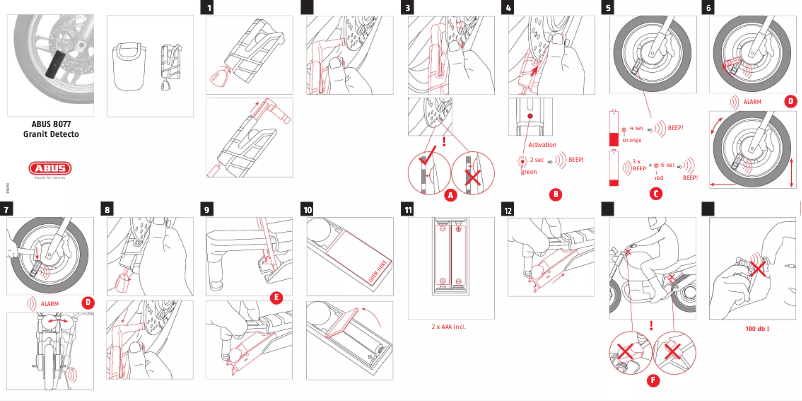 Imagen de la primera página del manual del dispositivo Granit Detecto 8077