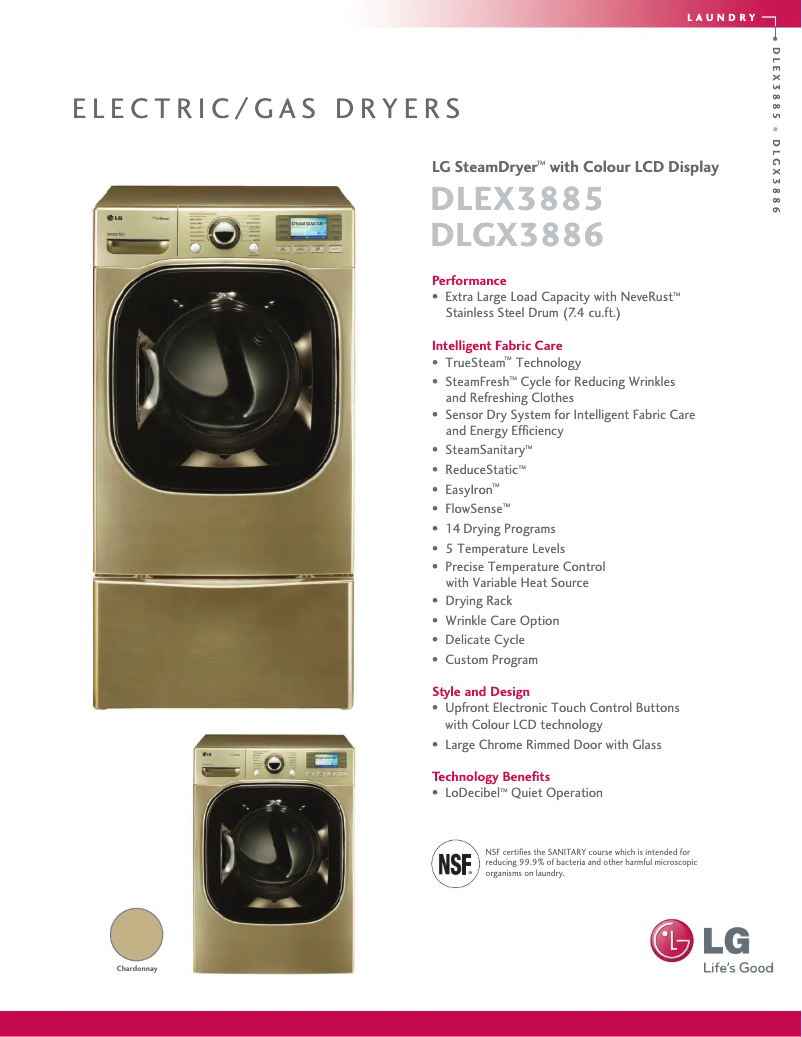 Imagen de la primera página del manual del dispositivo DLGX3886C