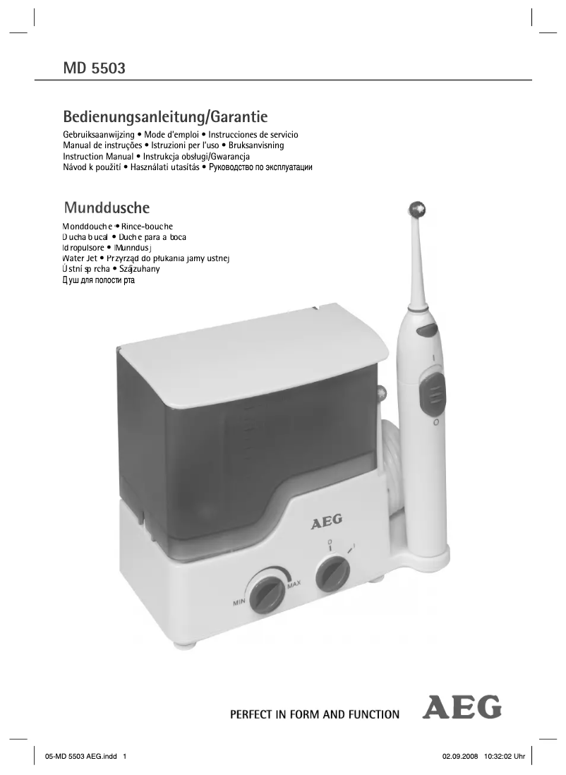 Página 1 del manual Manual de usuario AEG MD5503