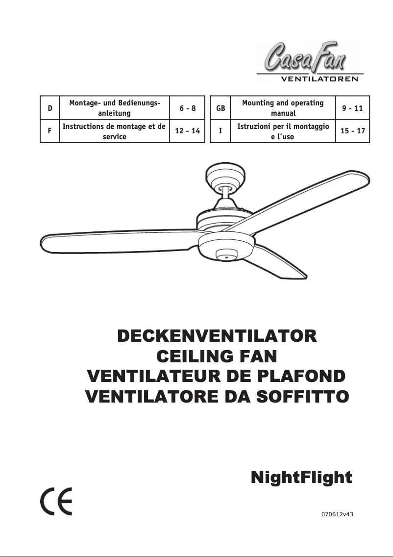 Imagen de la primera página del manual del dispositivo Night Flight BN