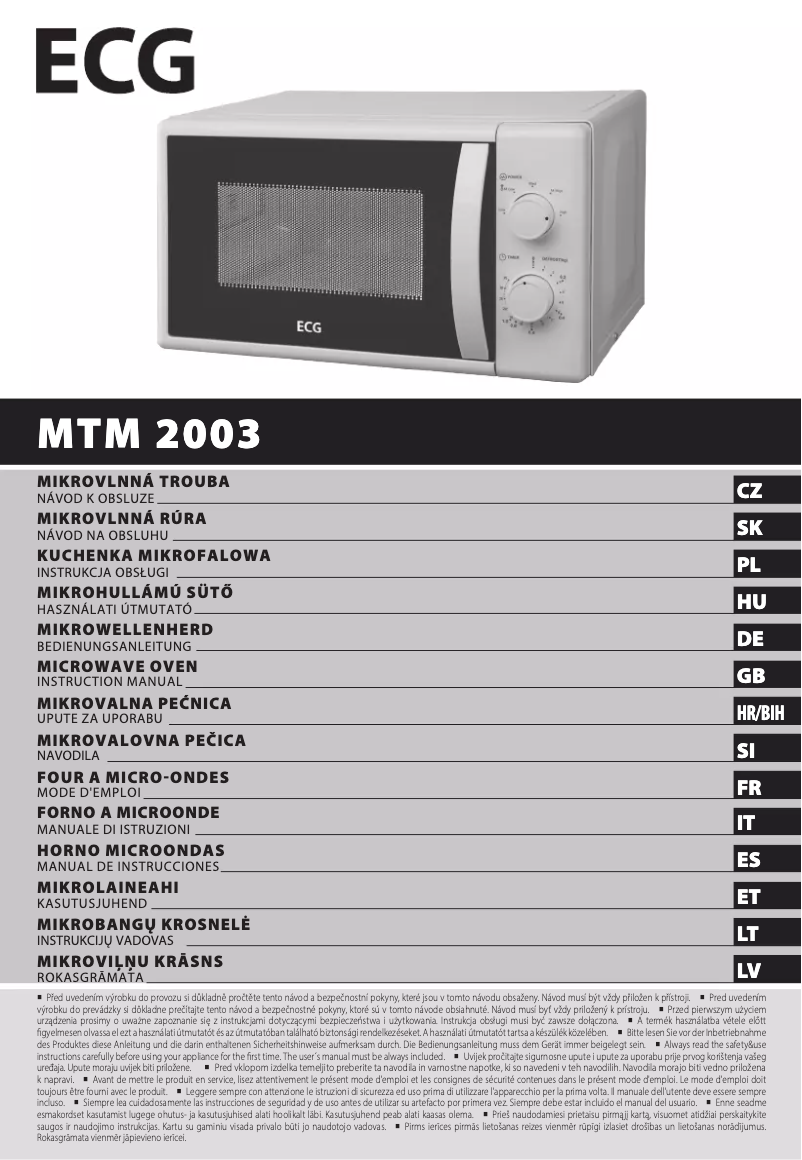 Página nº 1 - Manual de usuario ECG MTM 2003 W