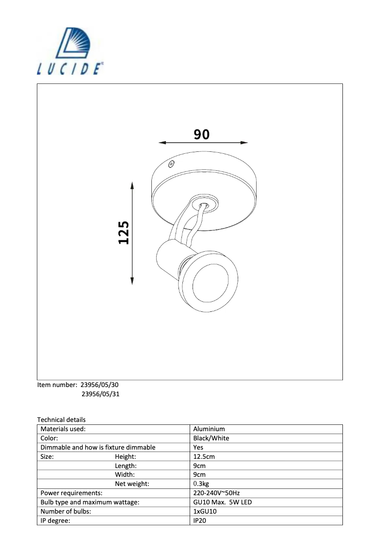 Página nº 1 - Manual de usuario Lucide Xantra