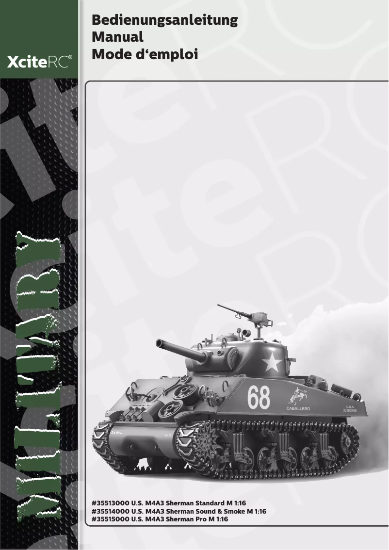 Imagen de la primera página del manual del dispositivo U.S. M4A3 Sherman
