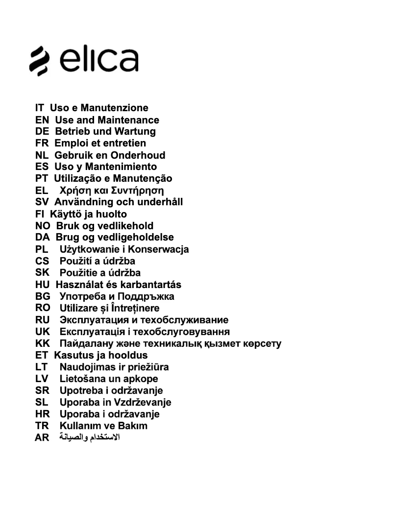 Página 1 del manual Manual de usuario Elica PRF0138475
