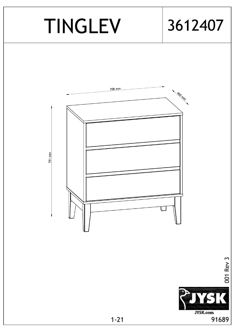 Imagen de la primera página del manual del dispositivo Tinglev (71x80x40)