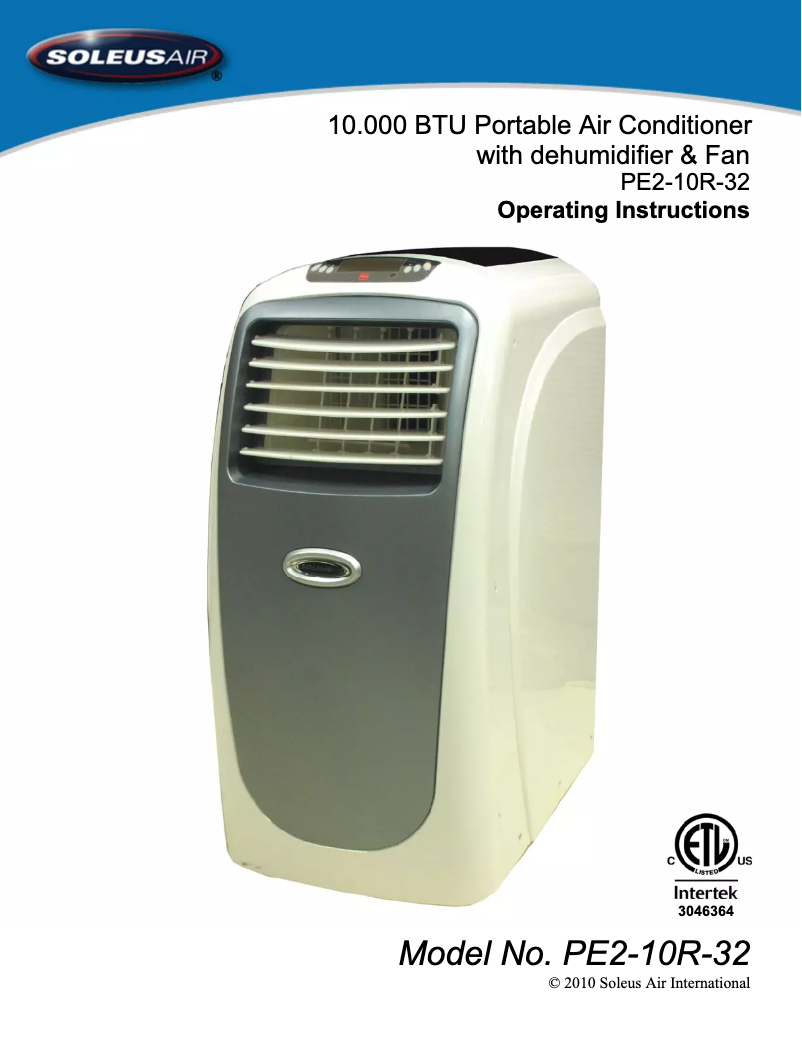 Página 1 del manual Manual de usuario SoleusAir PE2-10R-32