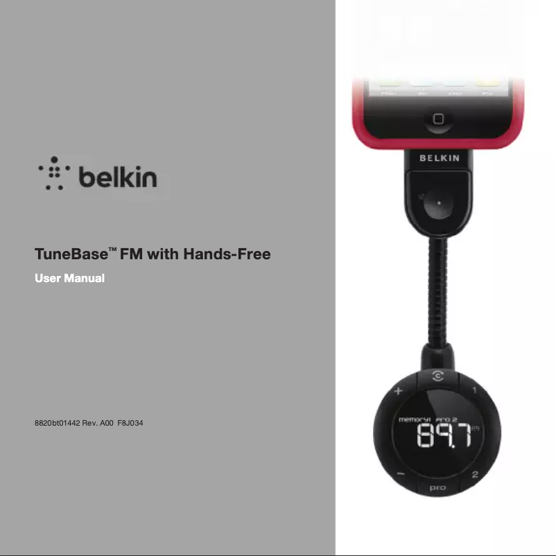 Página 1 del manual Manual de usuario Belkin Hands-Free FM Tune