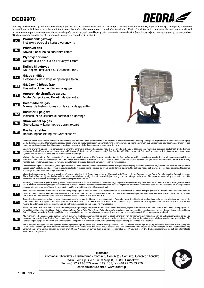 Imagen de la primera página del manual del dispositivo DED9970